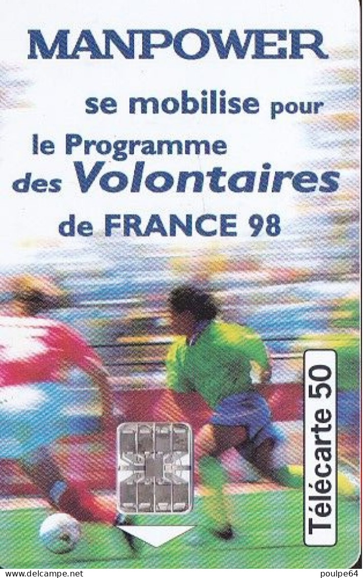 F870  05/1998 - MANPOWER FRANCE 98 - 50 SC7- (verso : N° Rouges Deux Lignes Vers Le Haut) - 1998