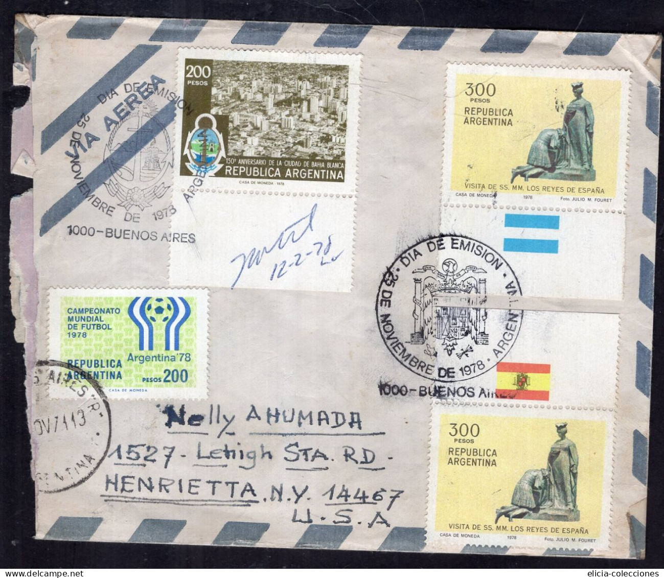 Argentina - 1978 - Letter - Air Mail - Sent To New York - Caja 1 - Briefe U. Dokumente