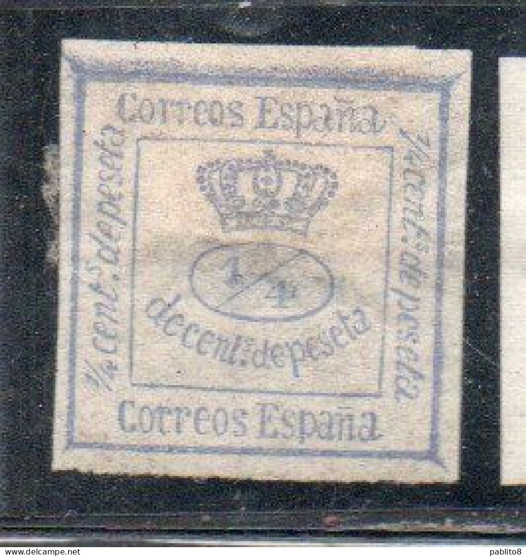 SPAIN ESPAÑA SPAGNA 1872 1873 MURAL CROWN 1/4c MH - Nuovi