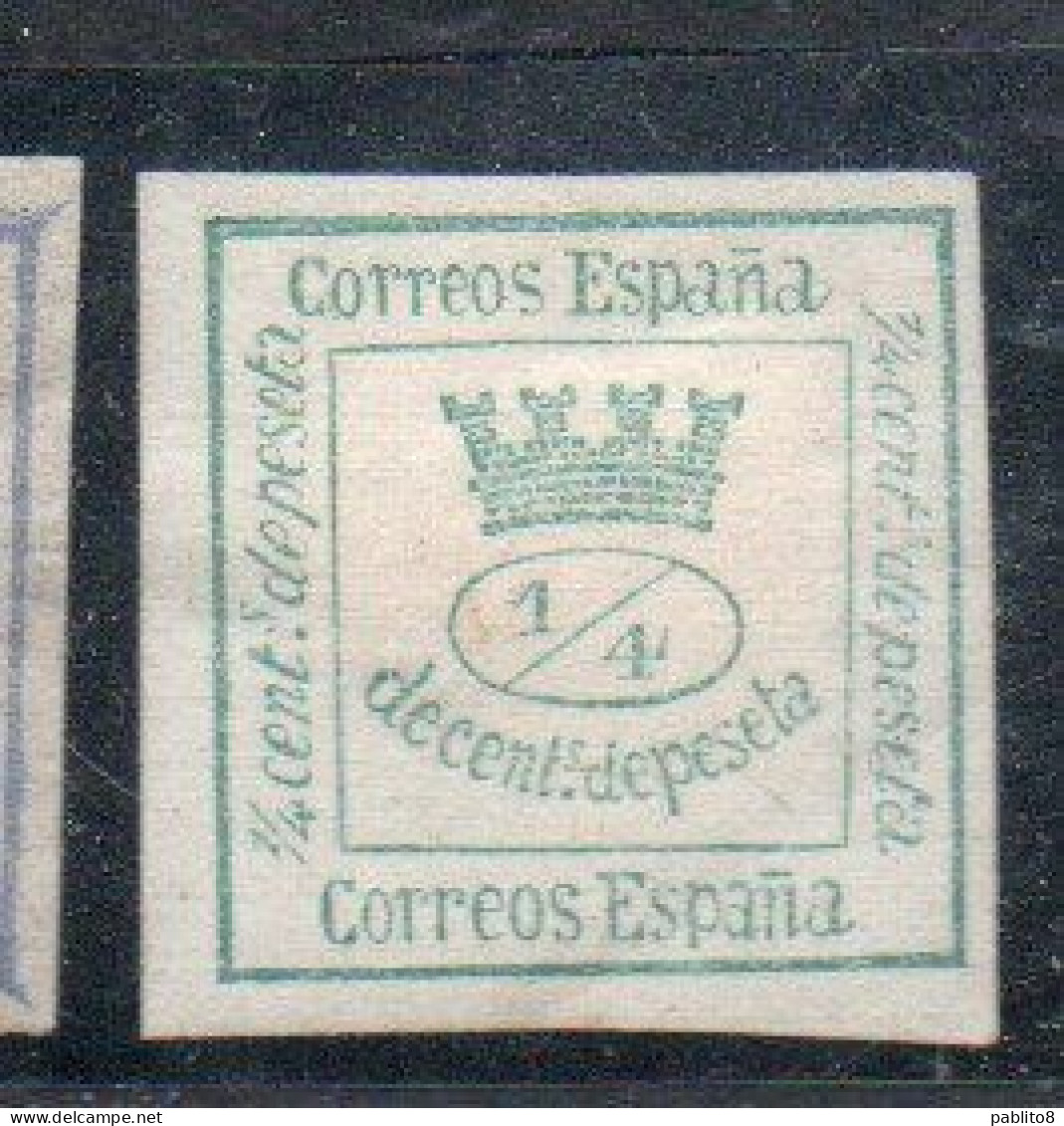 SPAIN ESPAÑA SPAGNA 1872 1873 MURAL CROWN 1/4c MH - Ungebraucht