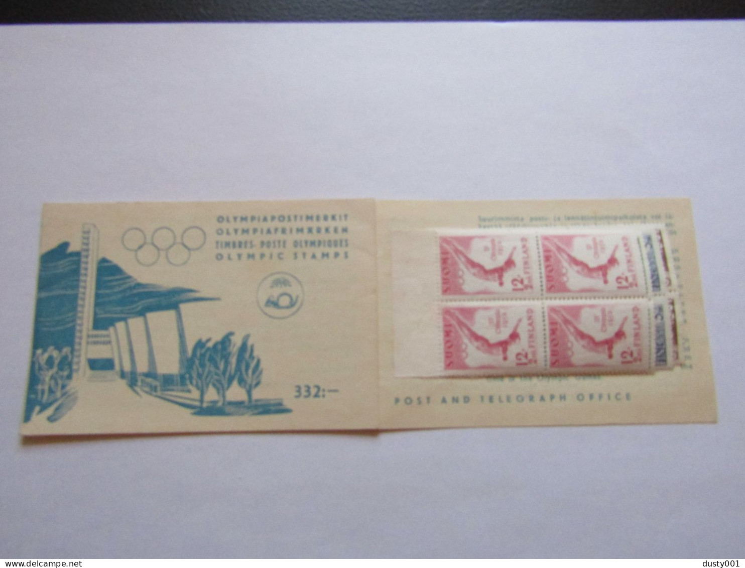 Fin15  JO  Helsinki  1952   MNH  Mi 399-402  Carnet  Booklet - Ete 1952: Helsinki