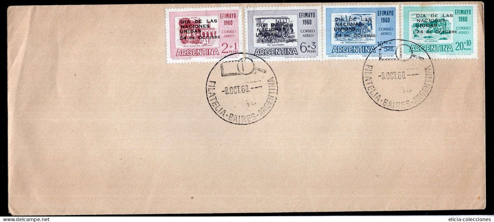 Argentina - 1960 - Envelope - Philately Baires Postmark - Caja 1 - Used Stamps