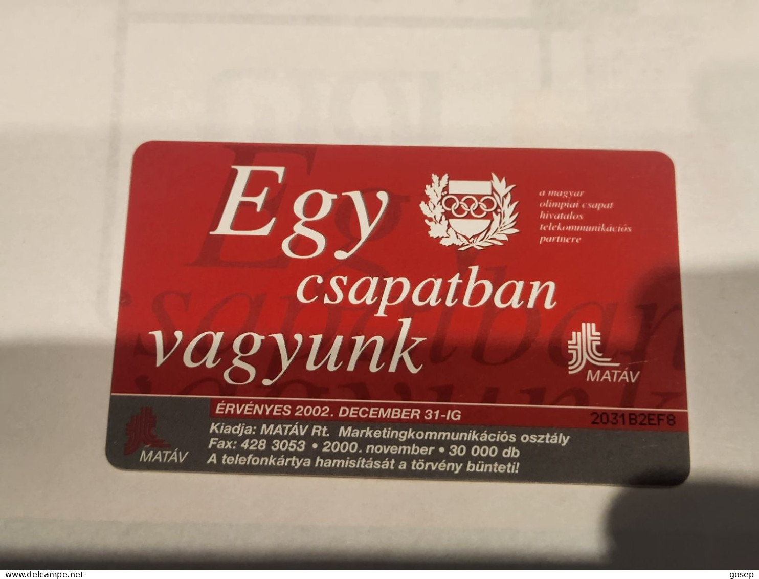 HUNGARY-(HU-P-2000-50)-Nagy Tímea-(102)(500Ft)(2031B2EF8)(tirage-30.000)-used,card+1card Prepiad Free - Ungarn