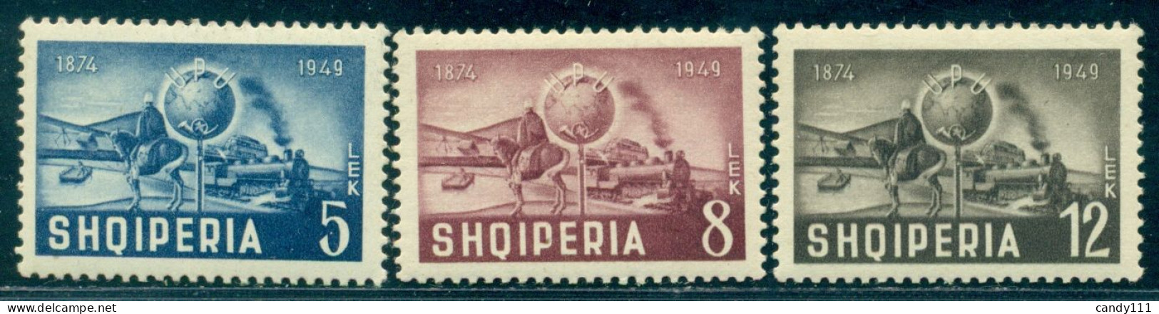 1950 UPU,Postman,Horse,Raft,Bridge,Locomotive,Bus,Albania,Mi.482,MNH - UPU (Union Postale Universelle)