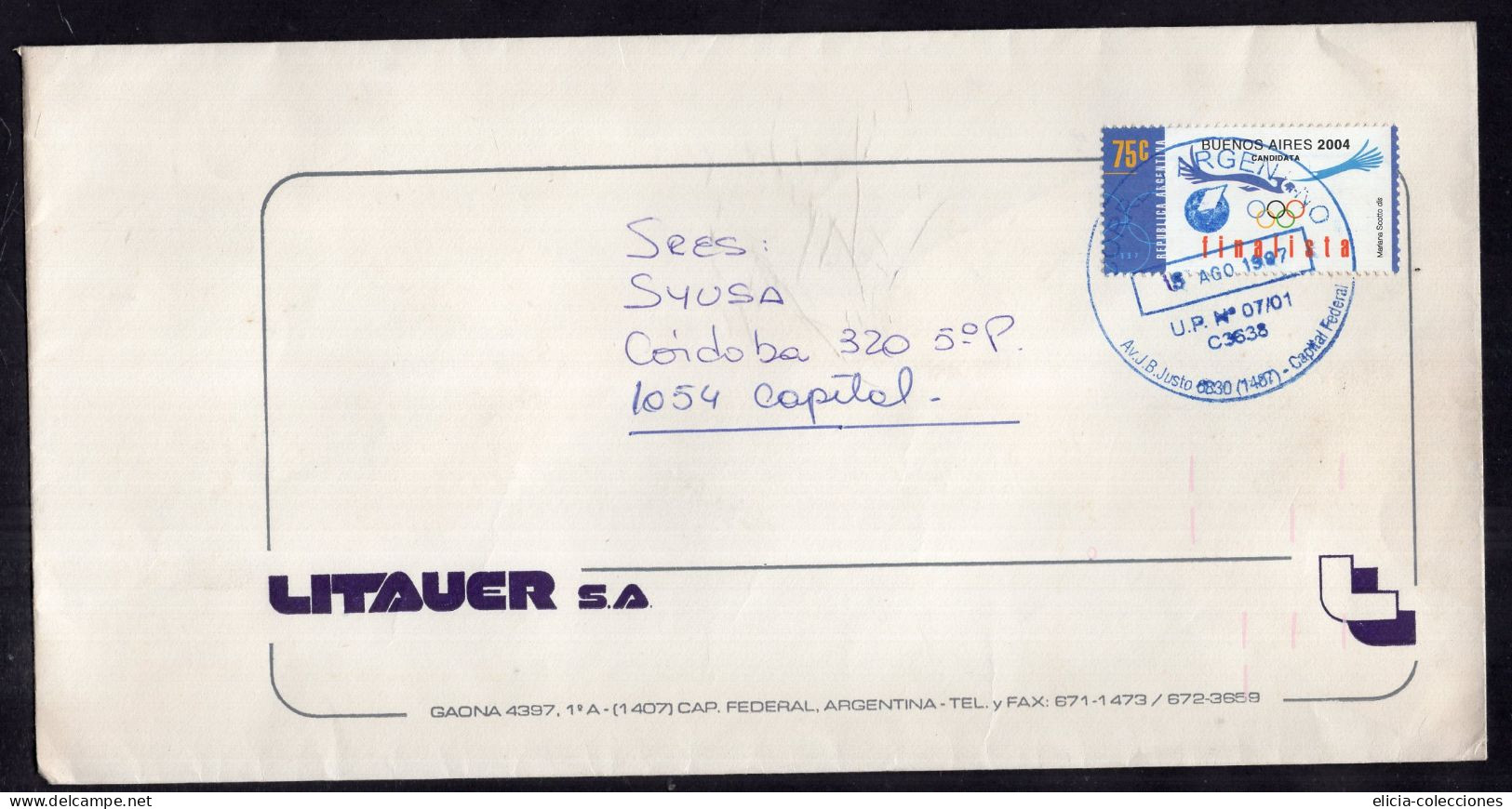 Argentina - 1997 - Letter - Commercial Envelope - Sent To Federal Capital - Caja 1 - Brieven En Documenten