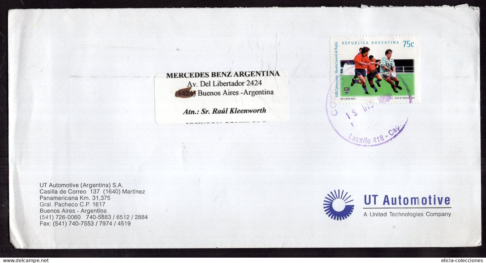 Argentina - 1997 - Letter - Commercial Envelope - Sent To Buenos Aires - Caja 1 - Covers & Documents