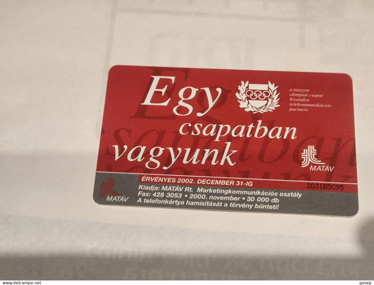 HUNGARY-(HU-P-2000-52)-Csollány Szilveszter-(107)(500Ft)(2031B5C95)(tirage-30.000)-used,card+1card Prepiad Free - Ungarn