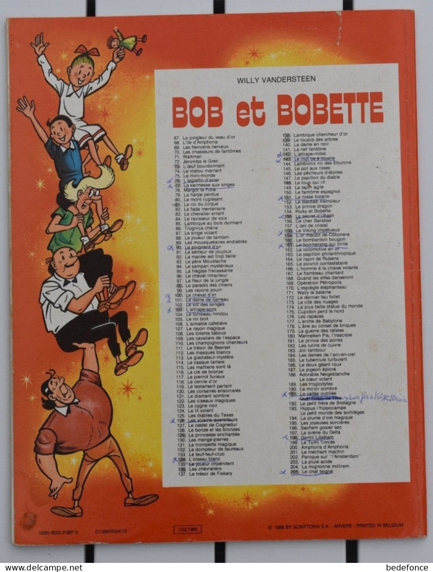 Bob Et Bobette - 205 - Le Chat Teigne - Willy Vandersteen - EO - Bob Et Bobette