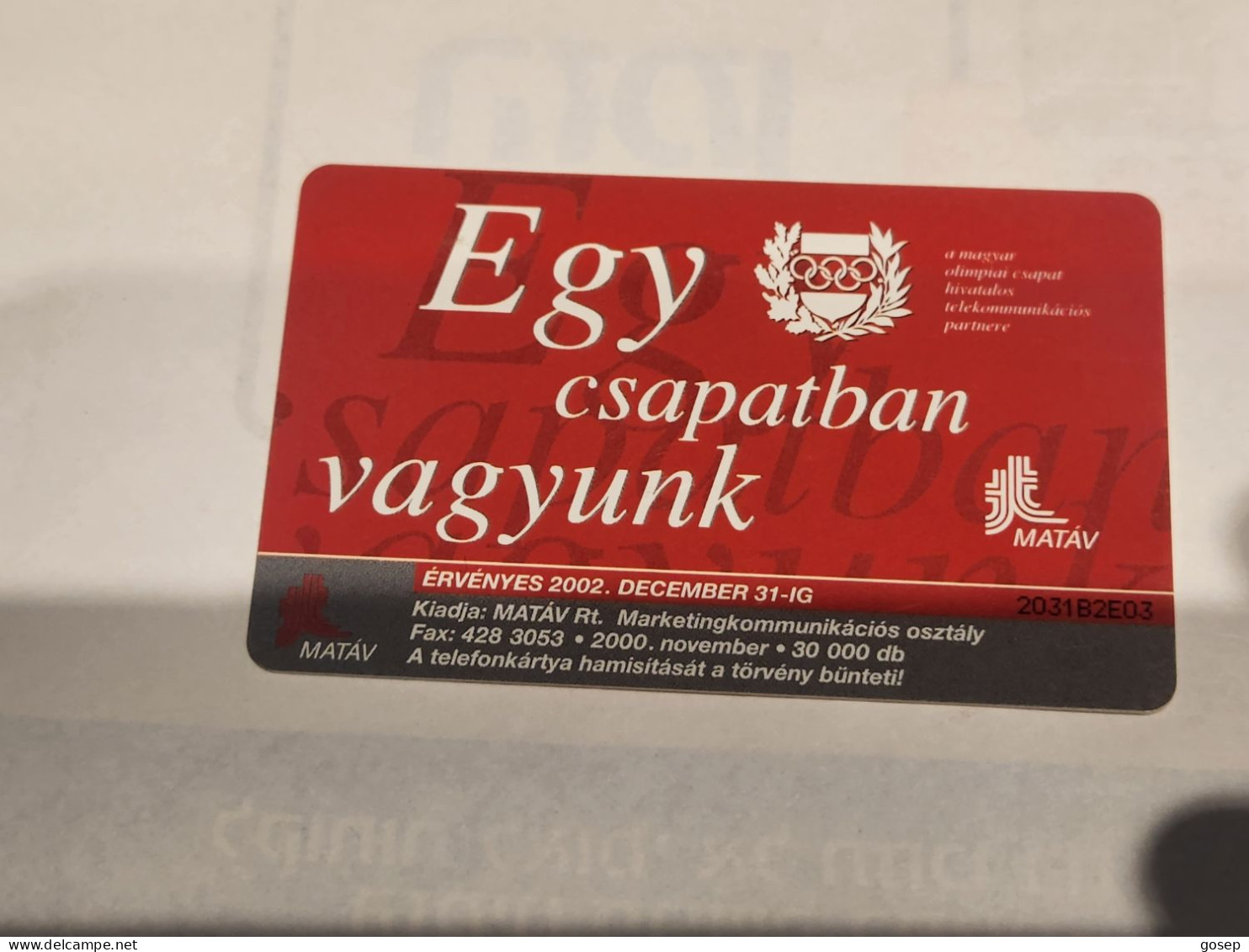 HUNGARY-(HU-P-2000-57)-Kolonics György-(115)(500Ft)(2031B2E03)(tirage-30.000)-used,card+1card Prepiad Free - Ungarn