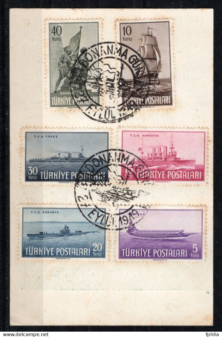 1949 TURKEY 2ND FLEET DAY SHIPS MAXIMUM CARD - Tarjetas – Máxima