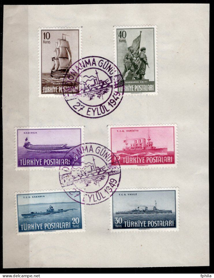 1949 TURKEY 2ND FLEET DAY SHIPS ON PAPER - FDC