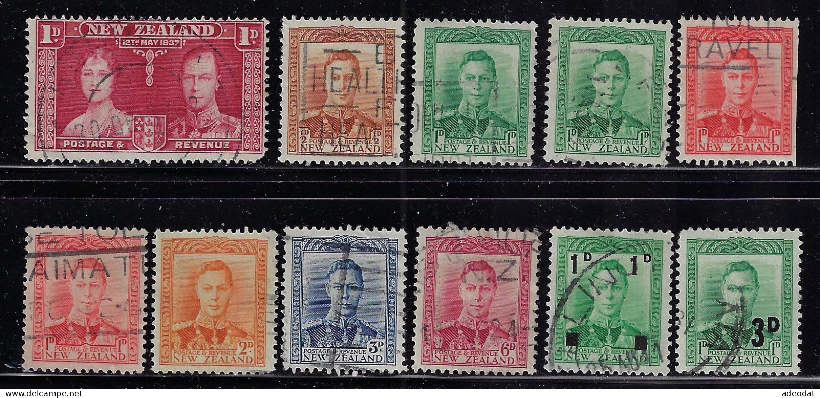 NEW ZEALAND 1937-41 QUEEN ELISABETH And KING GEORGE VI  SCOTT #223,226...228C ,USED - Gebraucht