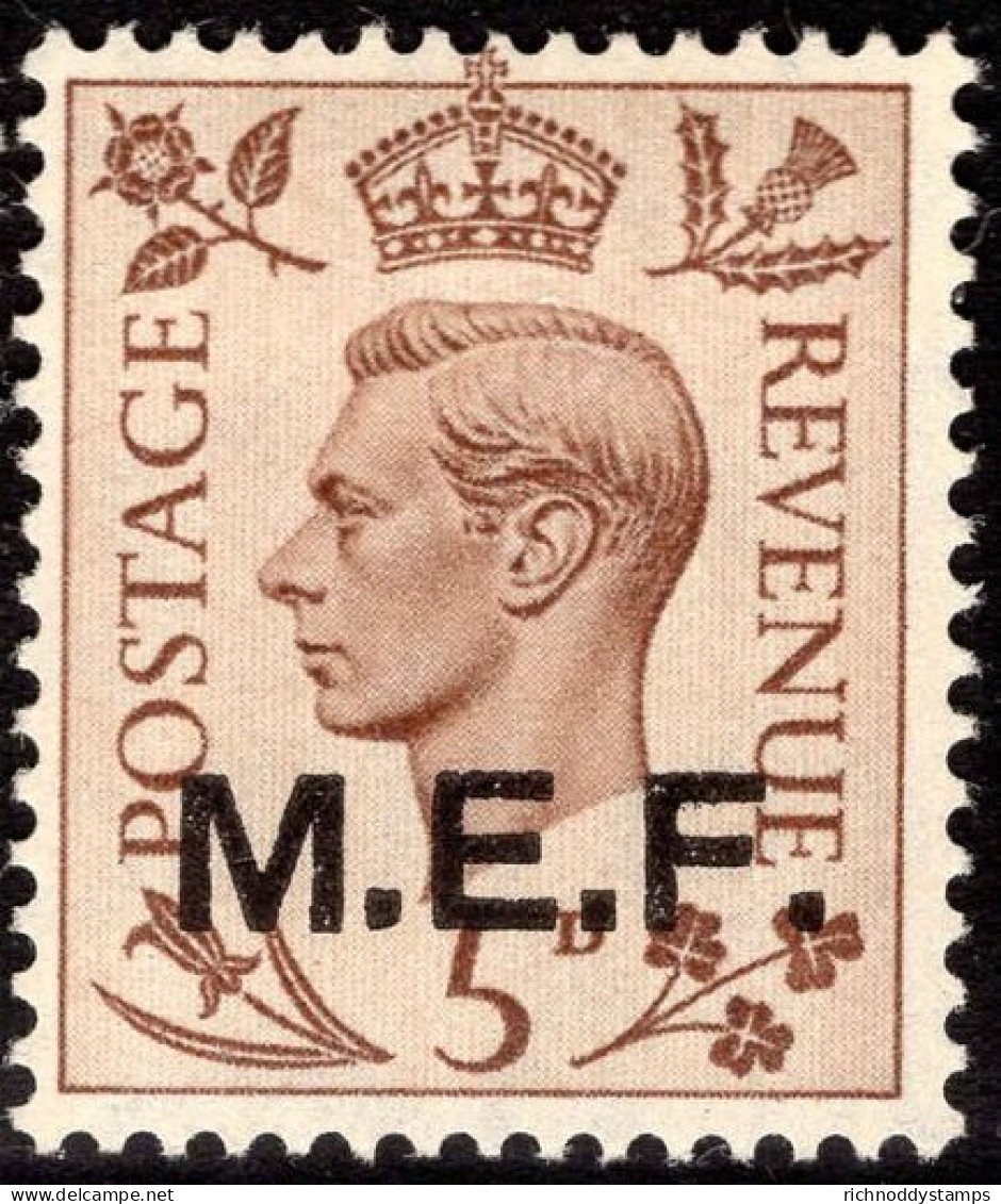 British Occupation Of Italian Colonies 1942 5d 13.5mm Overprint Lightly Mounted Mint. - Ocu. Británica MEF