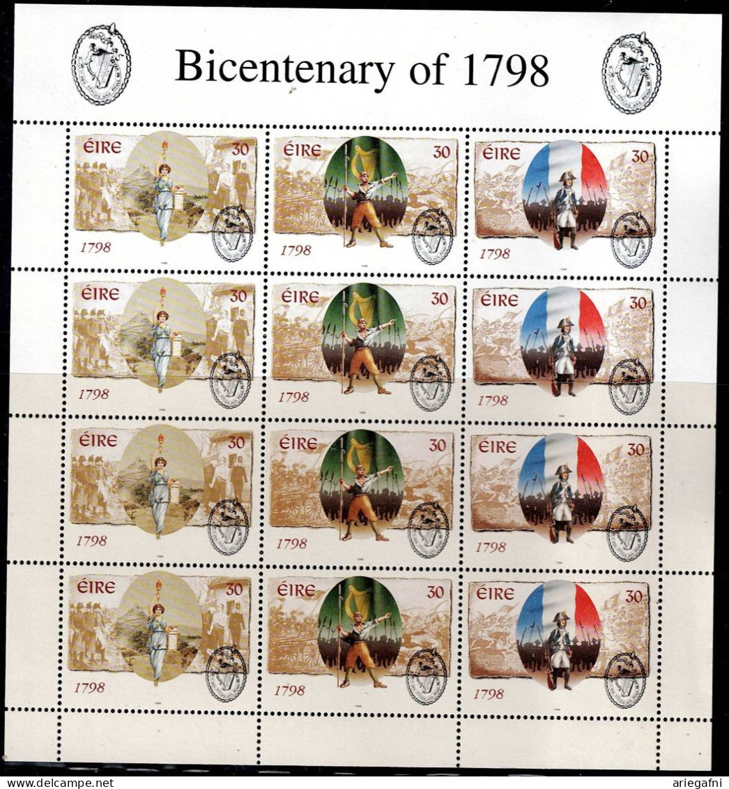 IRELAND 1998 BICENTENARY OF 1798 MINI SHEET MI No 1063-5 MNH VF!! - Hojas Y Bloques