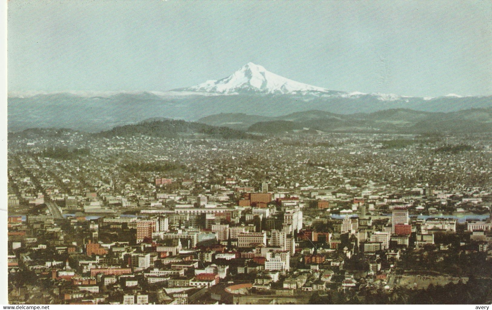 Portland, Oregon, With Mt. Hood In The Background  Union Oil Company - Portland