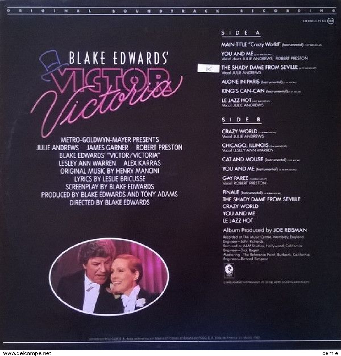 BLAKE EDWARDS  VICTOR VICTORIA   MUSIQUE HENRY MANCINI  / LESLIE BRICUSSE  ° - Musique De Films