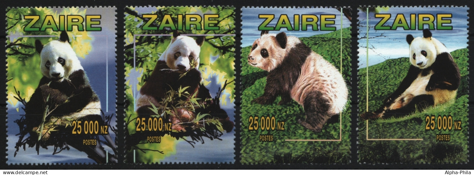 Kongo-Zaire 1996 - Mi-Nr. 1149-1152 A ** - MNH - Aus KLB - Panda - Ongebruikt