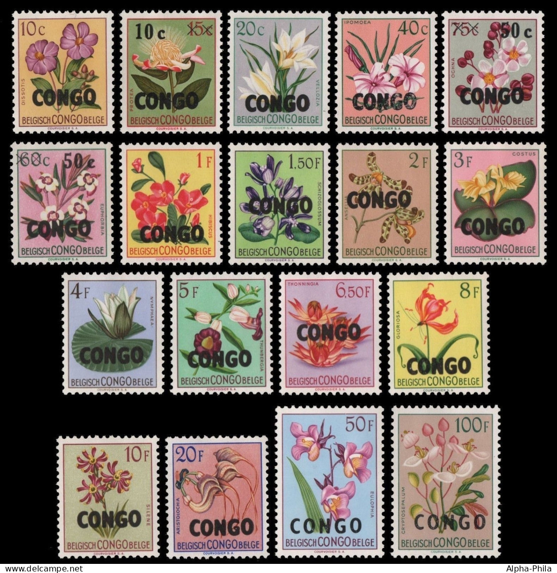 Kongo-Kinshasa 1960 - Mi-Nr. 11-28 ** - MNH - Blumen / Flowers - Other & Unclassified