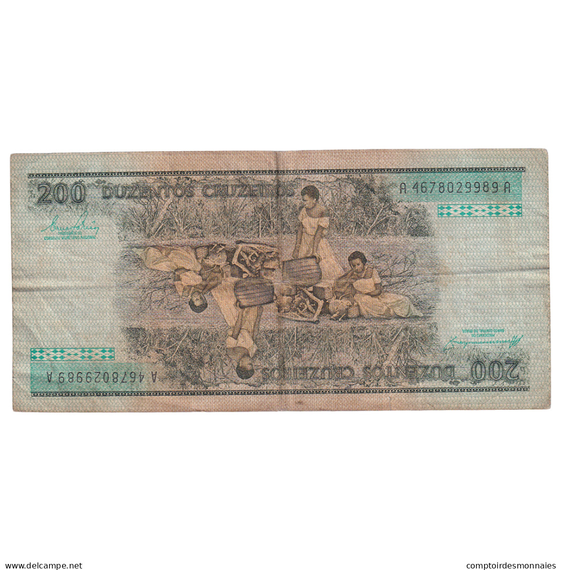 Billet, Brésil, 200 Cruzeiros, UNDATED (1984), KM:199b, TB - Brésil
