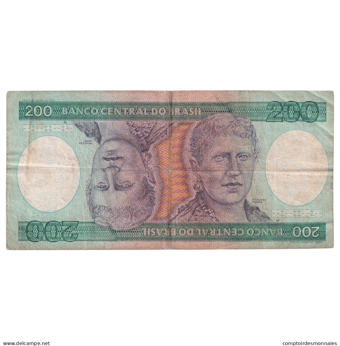 Billet, Brésil, 200 Cruzeiros, UNDATED (1984), KM:199b, TB - Brésil