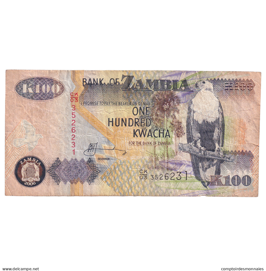 Billet, Zambie, 100 Kwacha, 2006, KM:38f, TB - Zambie