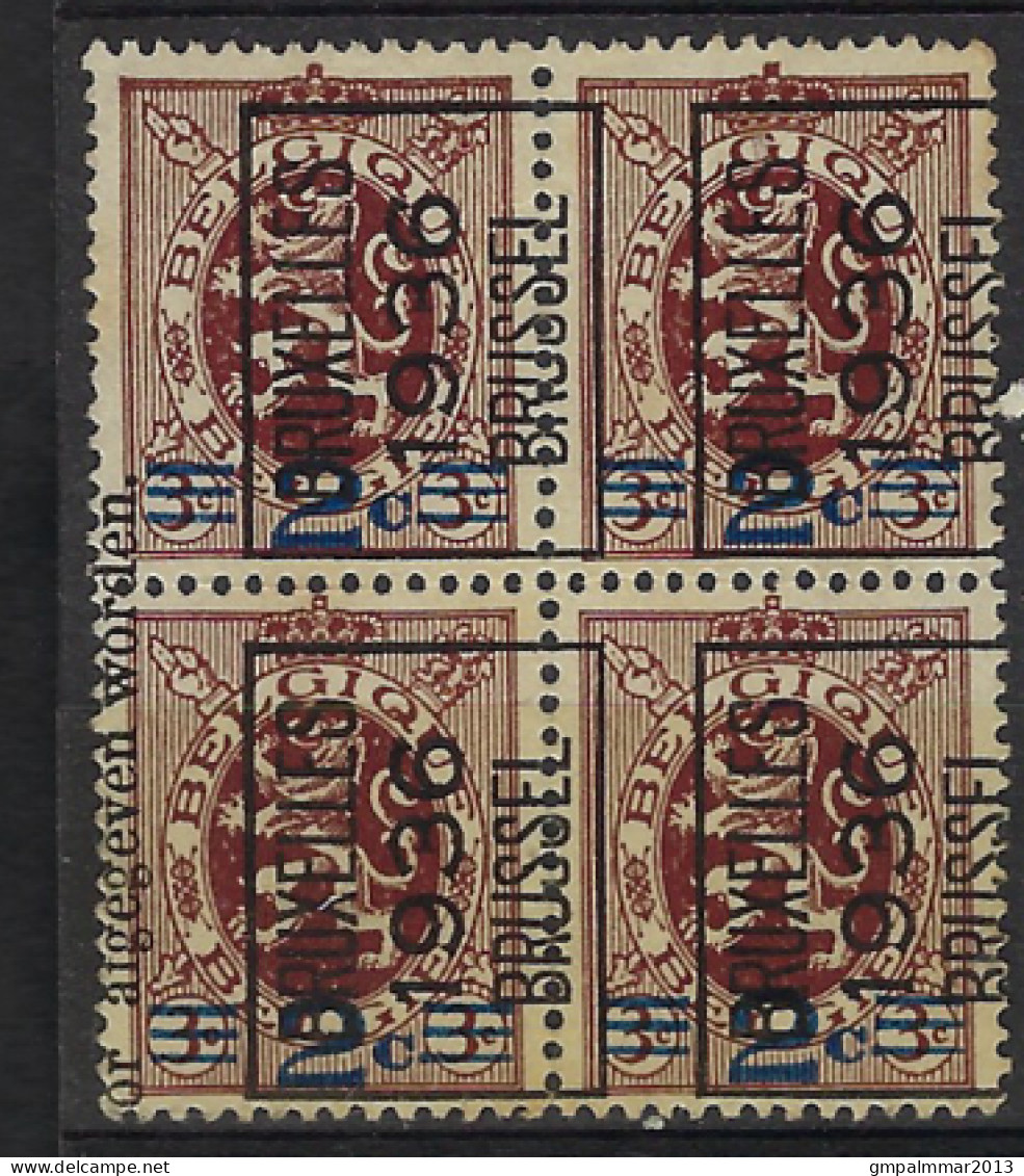 KANTDRUK  Nr. 315 (blok Van 4) Voorafgestempeld Nr. 299E Positie A   BRUXELLES  1936  BRUSSEL ; Staat Zie Scan ! LOT 348 - Typo Precancels 1929-37 (Heraldic Lion)