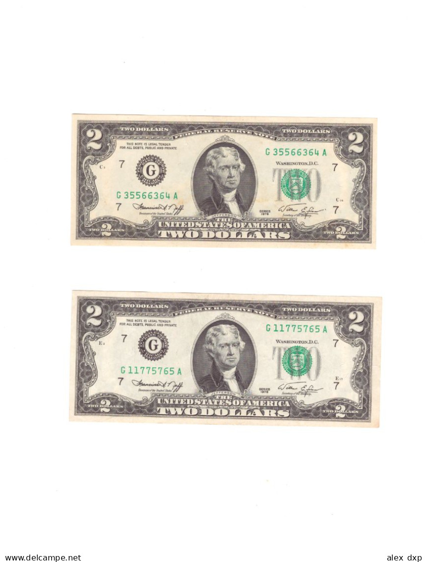 United States Of America > Lot Of 2 Banknotes 1976 Series > 2 Dollars P-461(G), Both XF - Federal Reserve (1928-...)