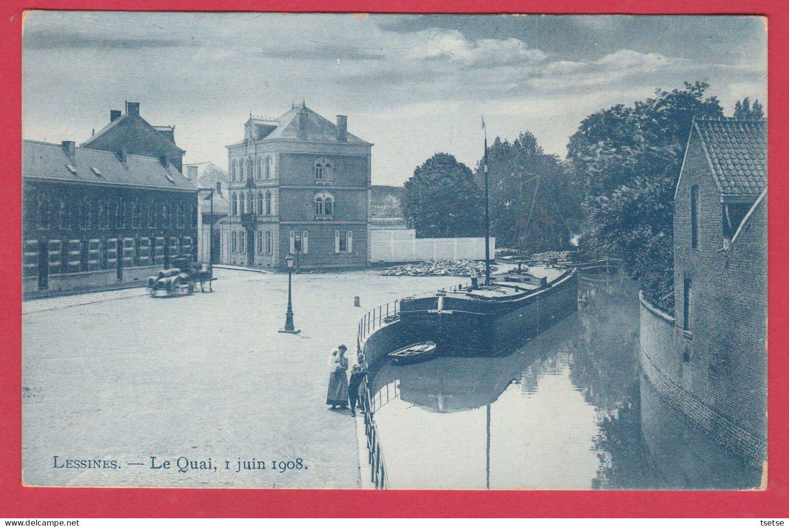 Lessines - La Quai , 1 Juin 1908 ... Péniche ( Voir Verso ) - Lessen