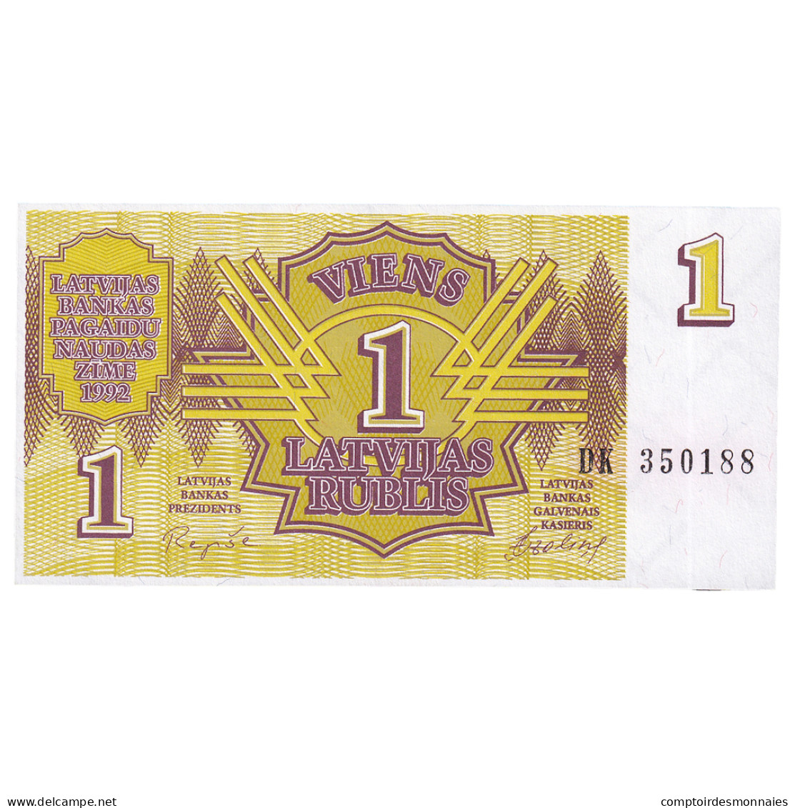 Billet, Lettonie, 1 Rublis, 1992, KM:35, NEUF - Letonia