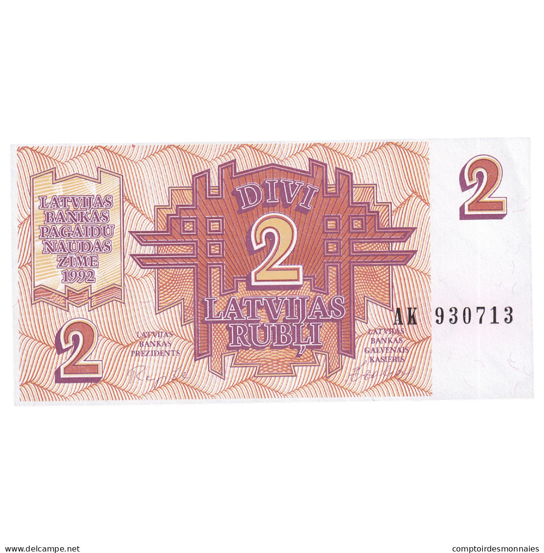 Billet, Lettonie, 2 Rubli, 1992, KM:36, NEUF - Latvia