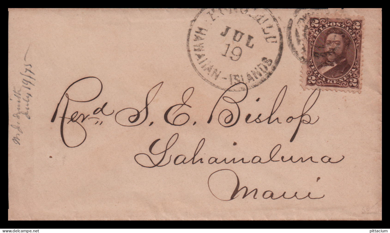 Hawaii 1875: Brief  | Persönlichkeiten, König, Kalakaua | Honolulu, Maui - Hawaï