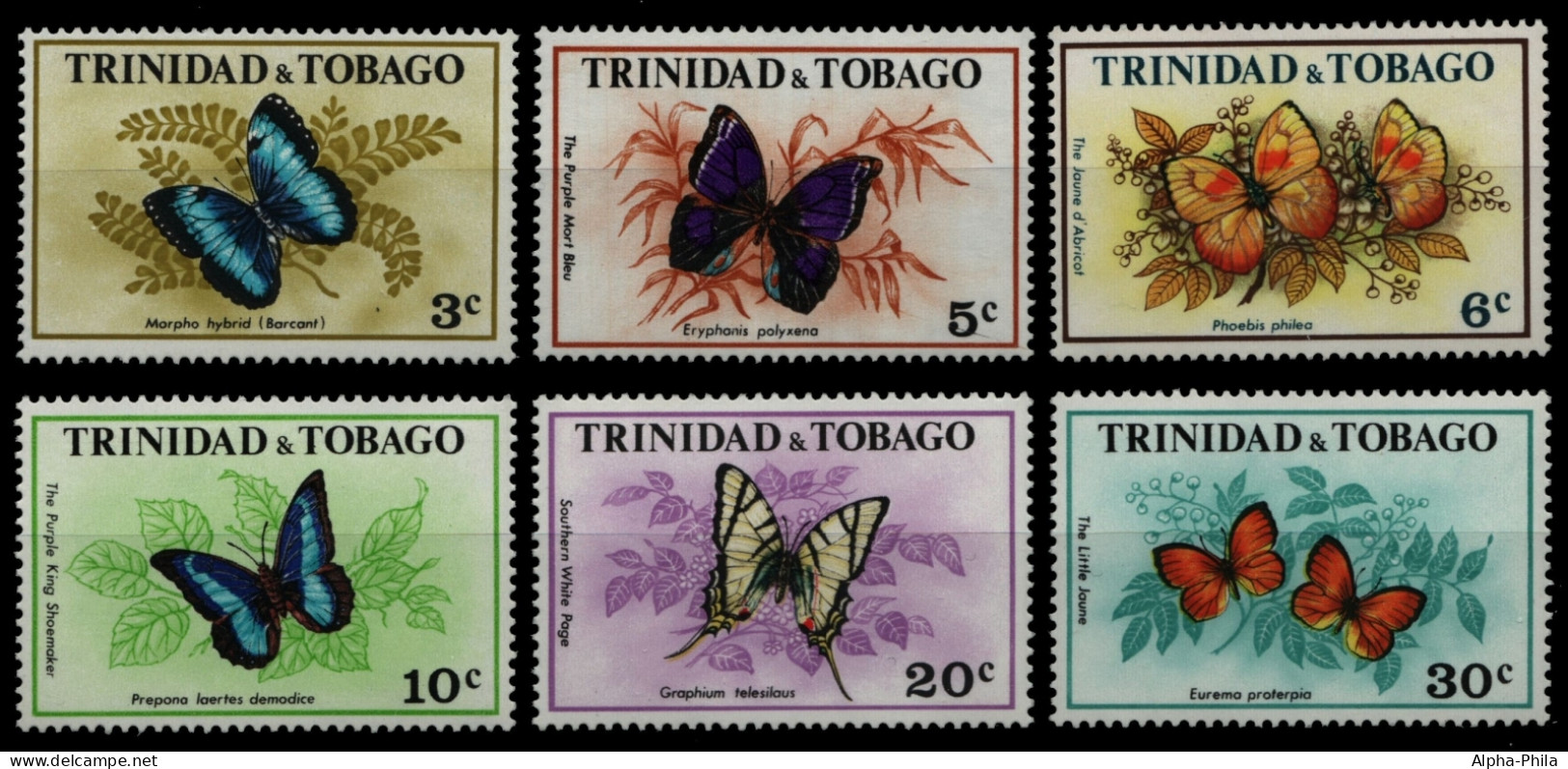 Trinidad & Tobago 1972 - Mi-Nr. 293-298 ** - MNH - Schmetterlinge / Butterflies - Trinidad & Tobago (1962-...)