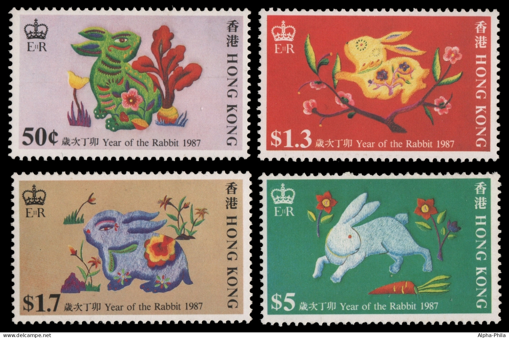 Hongkong 1987 - Mi-Nr. 499-502 ** - MNH - Jahr Des Hasen - Ungebraucht