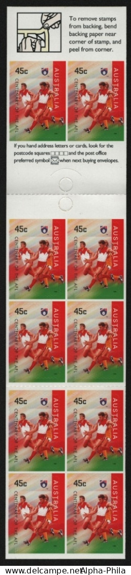 Australien 1996 - Mi-Nr. 1560 ** - MNH - MH 91 - Football - Bears, Brisbane - Postzegelboekjes