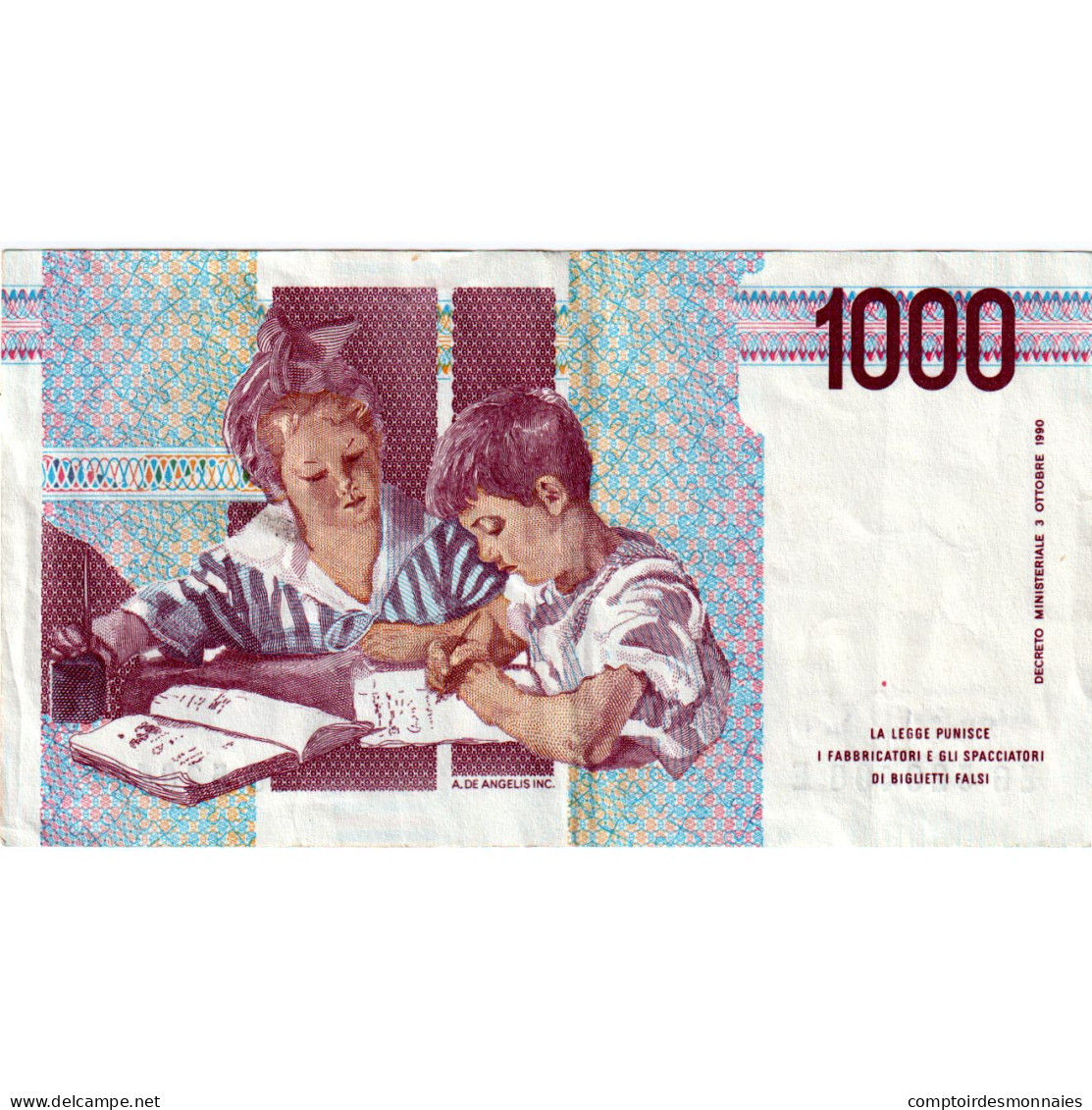 Billet, Italie, 1000 Lire, Undated (1990), KM:114c, SUP - 1000 Lire