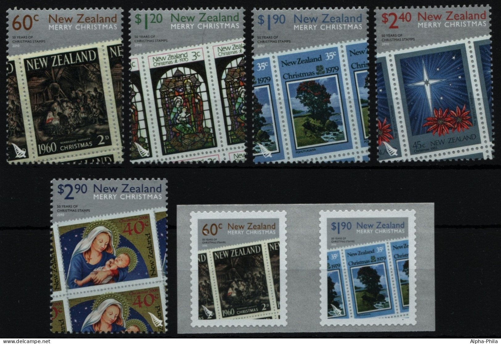 Neuseeland 2010 - Mi-Nr. 2753-2757 & 2758-2759 ** - MNH - Weihnachten / X-mas - Unused Stamps