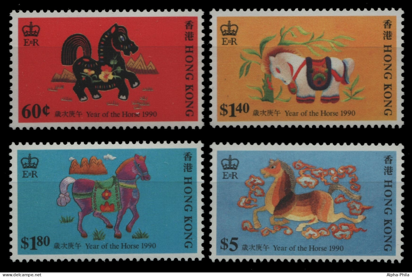 Hongkong 1990 - Mi-Nr. 581-584 ** - MNH - Jahr Des Pferdes - Ungebraucht