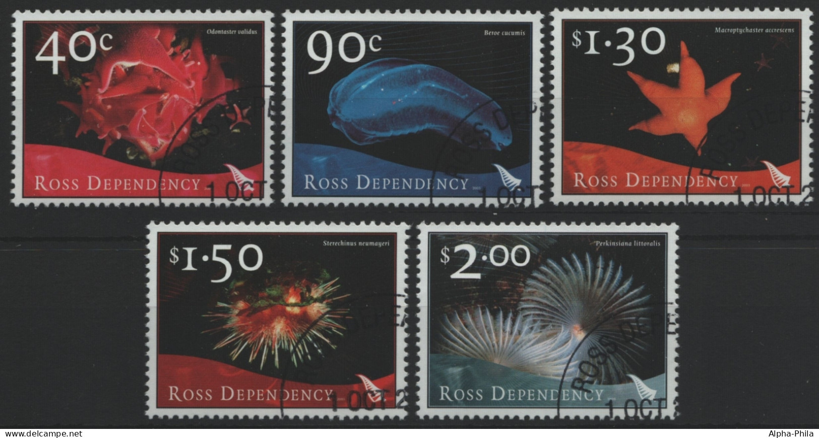 Ross-Gebiet 2003 - Mi-Nr. 84-88 Gest / Used - Meeresleben / Marine Life - Gebraucht