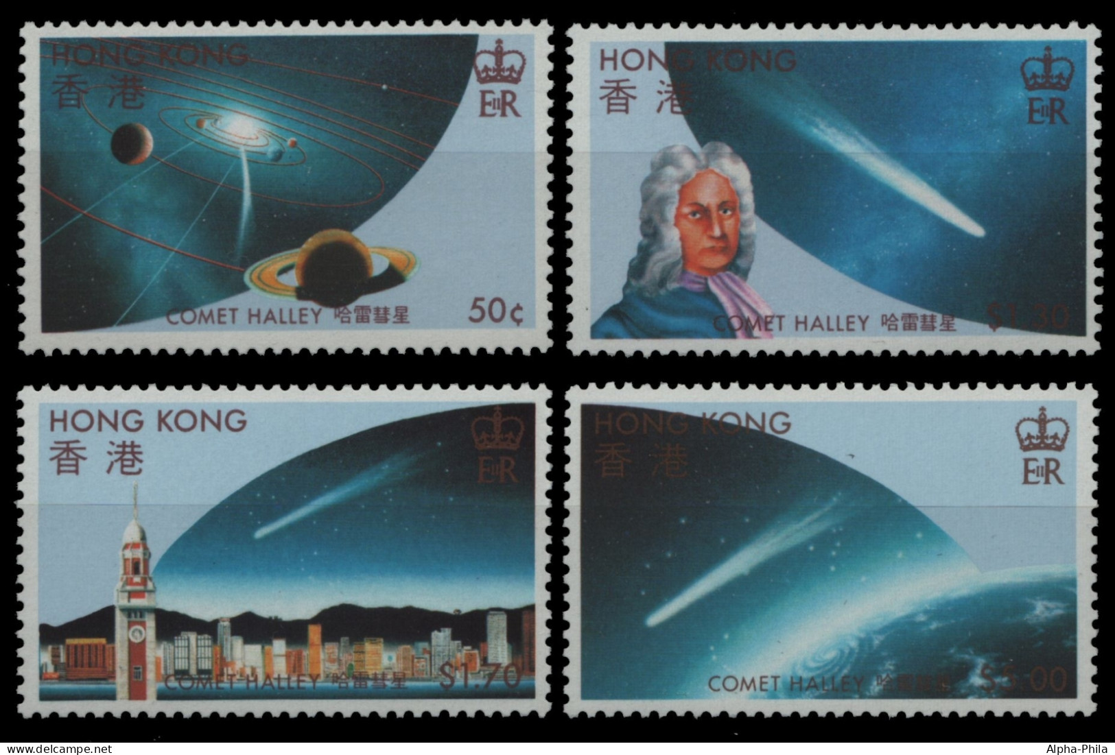 Hongkong 1986 - Mi-Nr. 478-481 ** - MNH - Halleyscher Komet - Ungebraucht