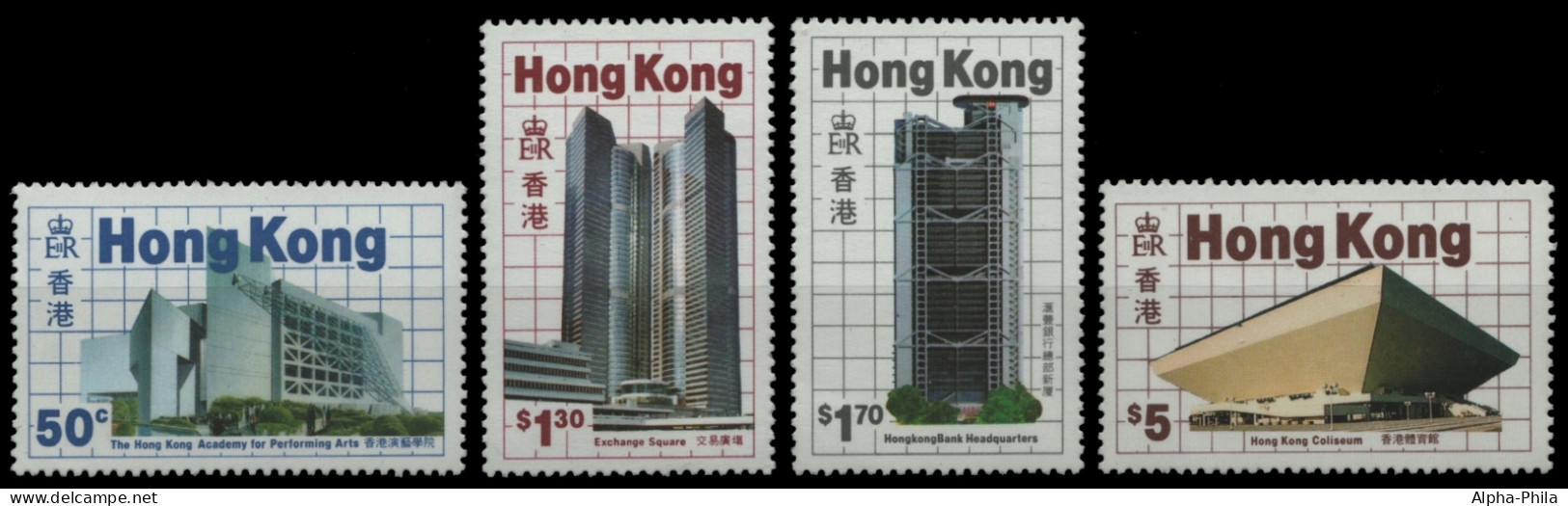 Hongkong 1985 - Mi-Nr. 474-477 ** - MNH - Moderne Gebäude - Ungebraucht