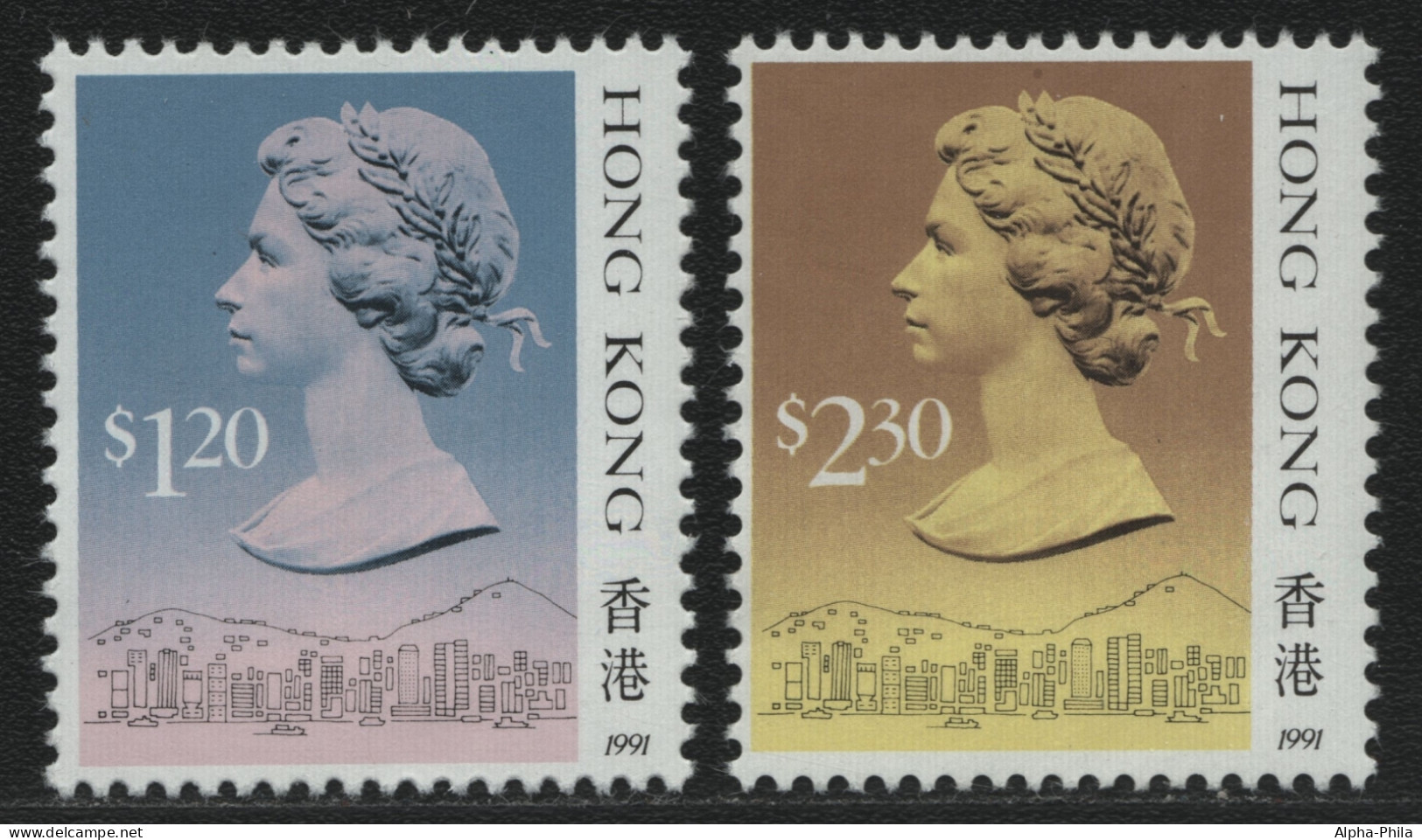 Hongkong 1991 - Mi-Nr. 609-610 ** - MNH - Freimarken - Queen Elizabeth - Nuevos