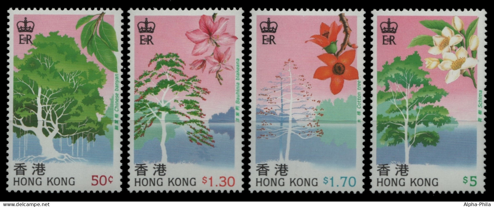 Hongkong 1988 - Mi-Nr. 540-543 ** - MNH - Bäume / Trees - Ungebraucht