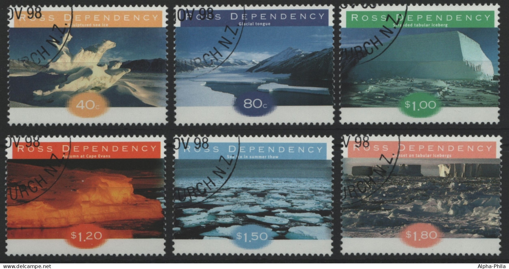 Ross-Gebiet 1998 - Mi-Nr. 54-59 Gest / Used - Aus Bogen - Eisformationen - Used Stamps