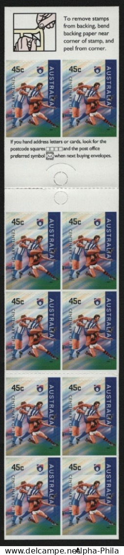 Australien 1996 - Mi-Nr. 1562 ** - MNH - MH 93 - Football - Blues, Carlton - Postzegelboekjes