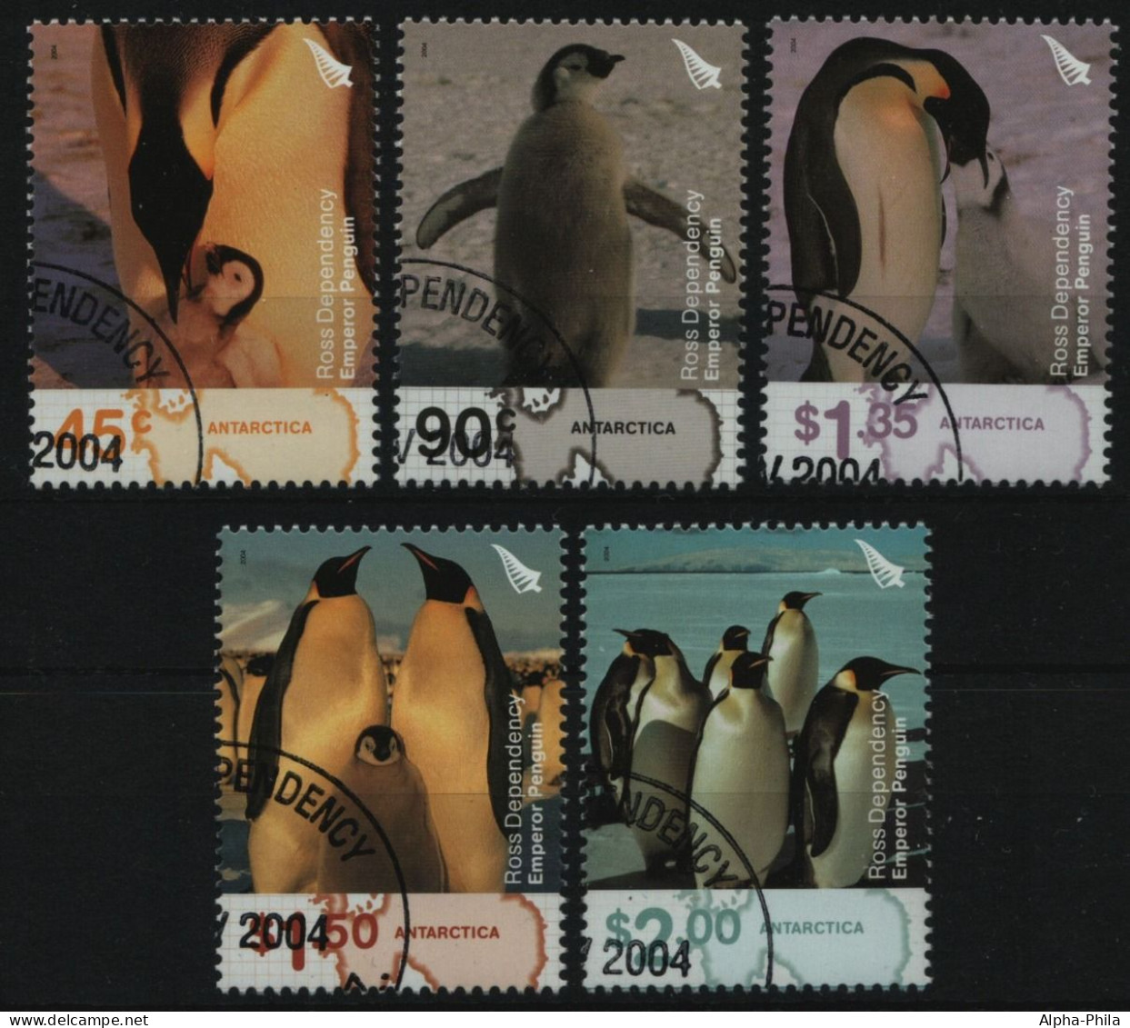 Ross-Gebiet 2004 - Mi-Nr. 89-93 Gest / Used - Pinguine / Penguins - Gebraucht