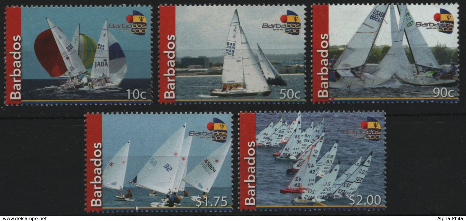 Barbados 2010 - Mi-Nr. 1178-1182 ** - MNH - Segelboote / Sail Boats - Barbades (1966-...)