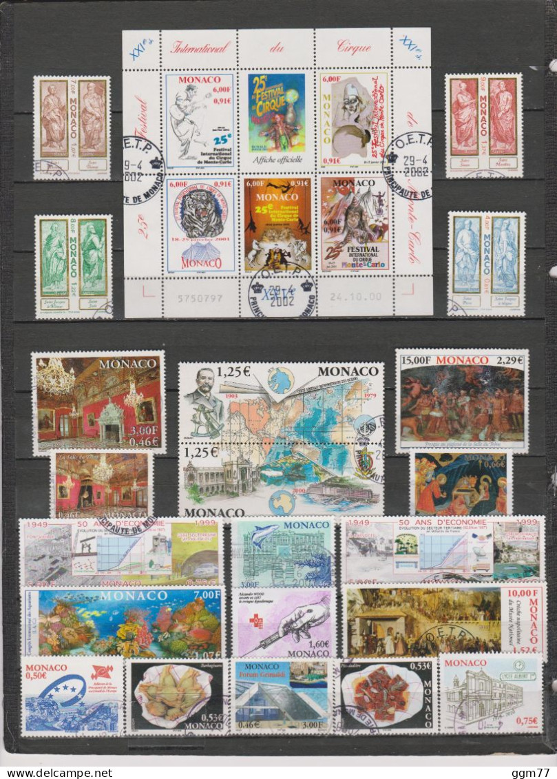 99 TIMBRES MONACO OBLITERES & NEUFS**&* + SANS GOMME DE 571 à 2015   Cote : 132,25 € - Used Stamps