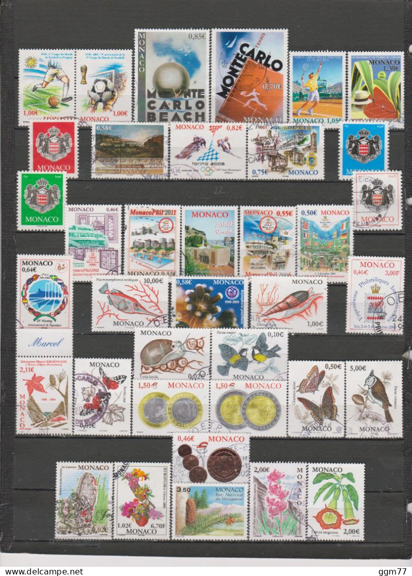 99 TIMBRES MONACO OBLITERES & NEUFS**&* + SANS GOMME DE 571 à 2015   Cote : 132,25 € - Used Stamps