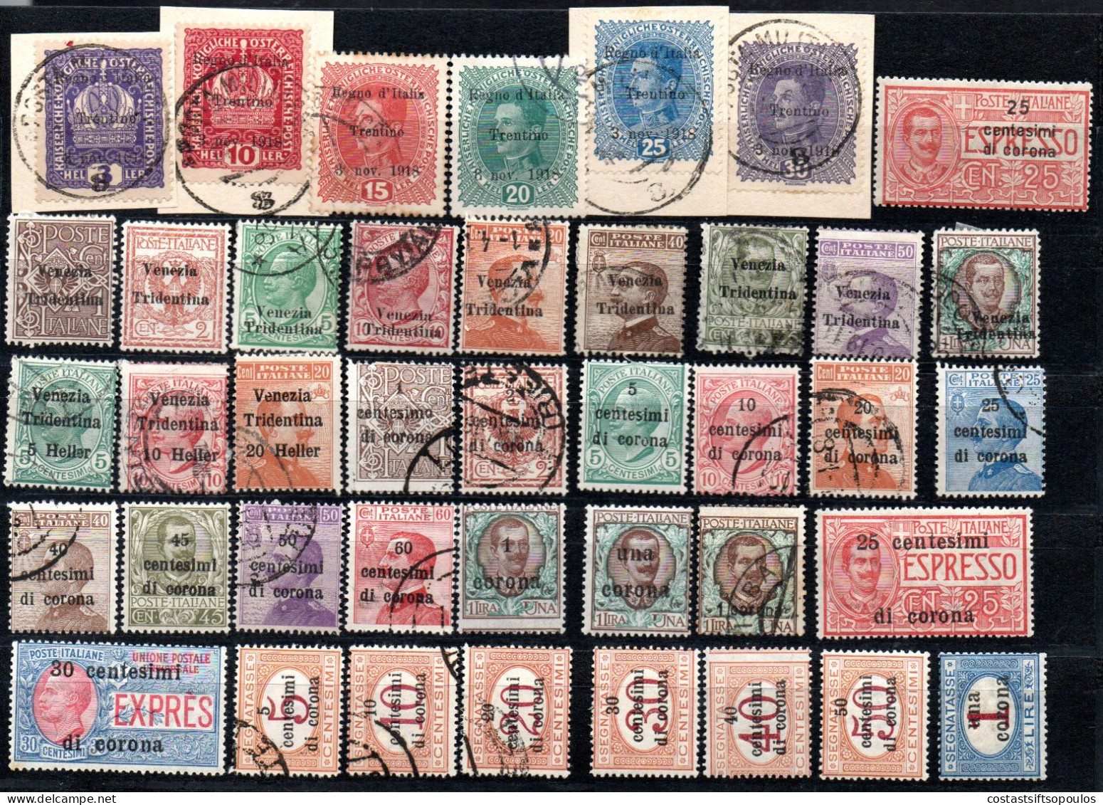 2145.AUSTRIA. ITALY. TRENTINO 1919-1920 41 ST. LOT.POSSIBLY SOME NOT GENUINE. GENERALLY GOOD CONDITION - Oostenrijkse Bezetting