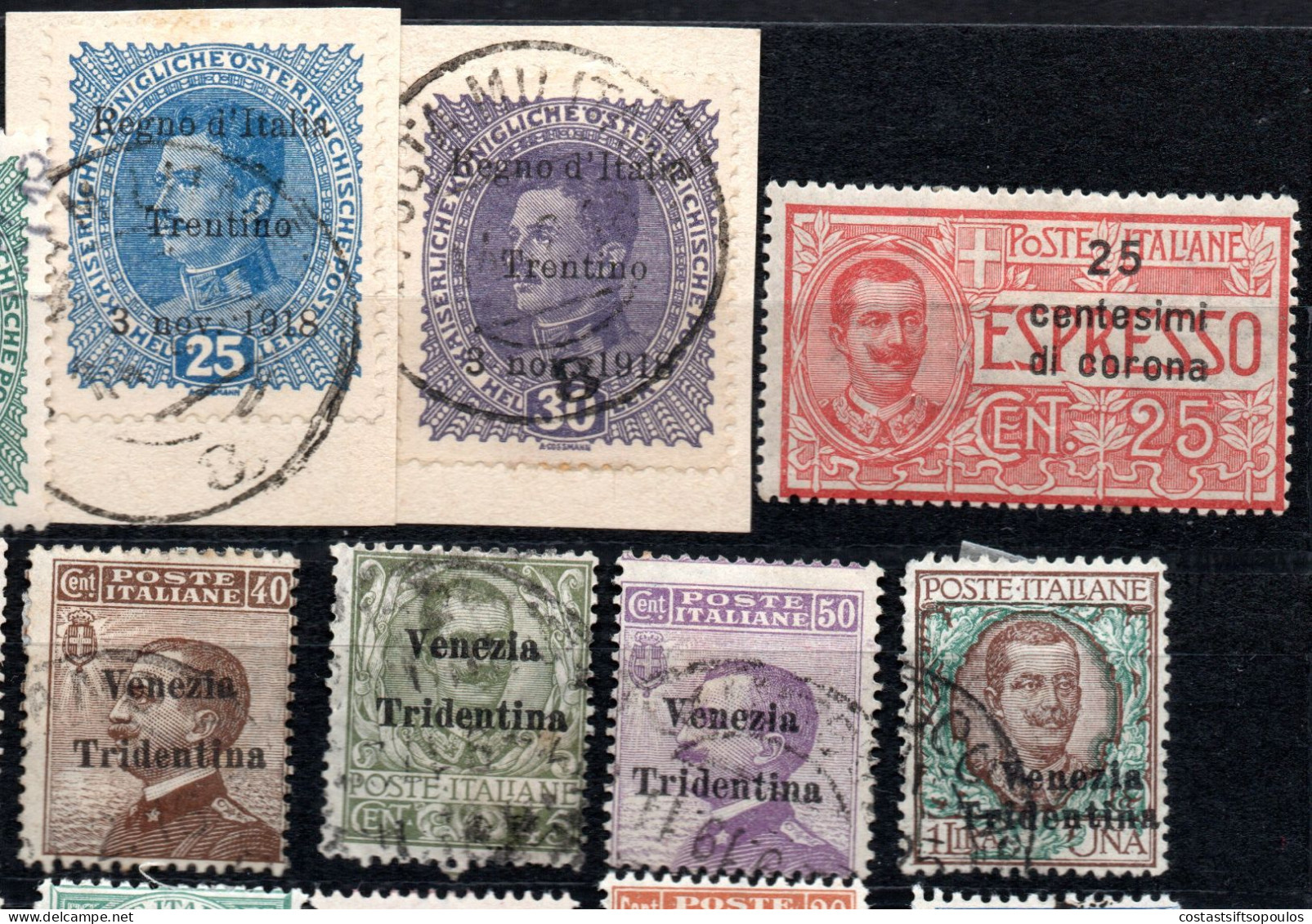 2145.AUSTRIA. ITALY. TRENTINO 1919-1920 41 ST. LOT.POSSIBLY SOME NOT GENUINE. GENERALLY GOOD CONDITION - Ocupación Austriaca